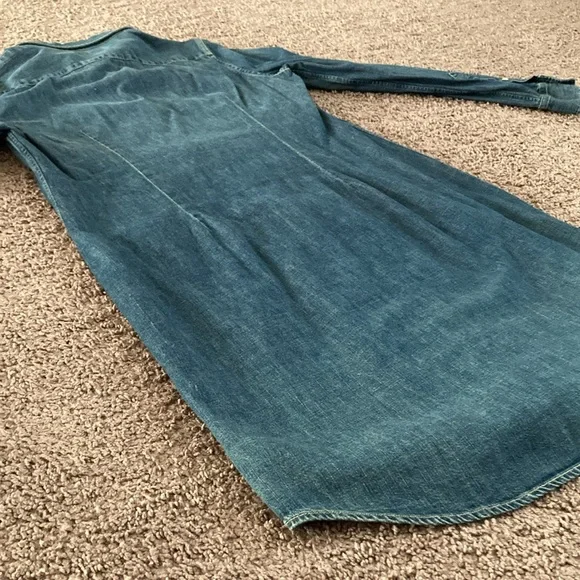 Ralph Lauren Denim Dress Long Sleeve Button Down Size L Dark Wash Blue - Picture 14 of 14